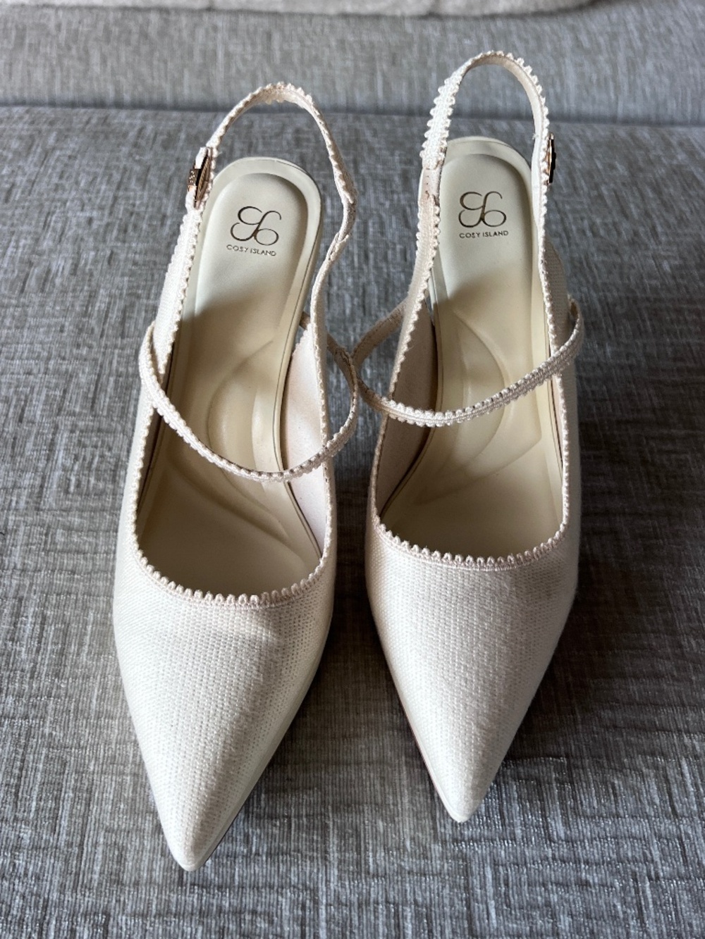 EmbroDance Pointed Toe Platform Heeled Slingback - Picture 8 of 9